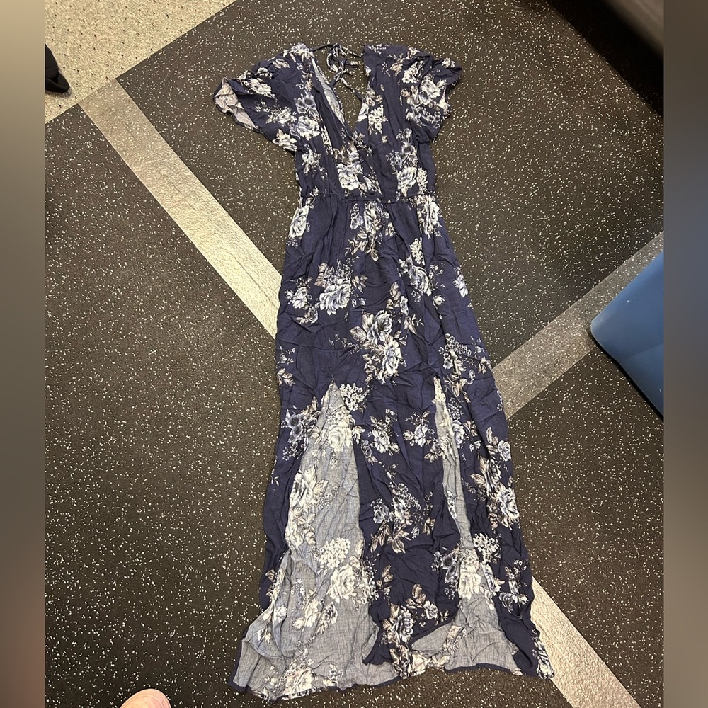 Three Hearts Navy and White Floral Maxi Dress
